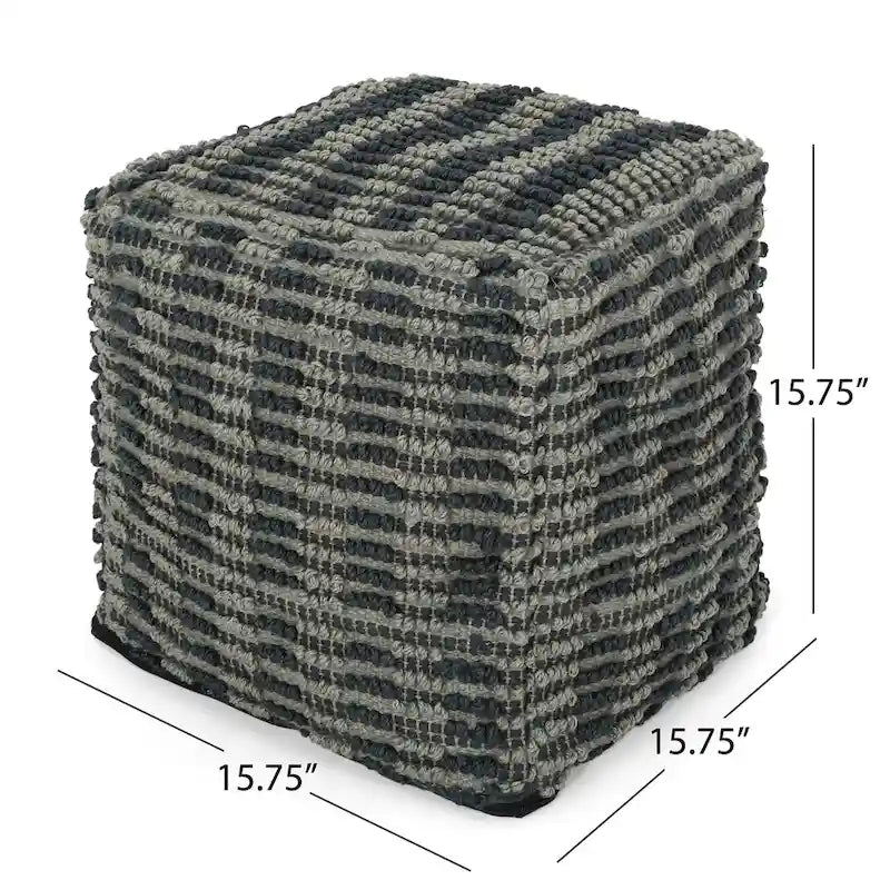 Pouf Cube en Tissu Style Bohème Wallsburg
