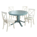 Table de salle à manger avec piédestal Arianna et chaises (5 pièces)