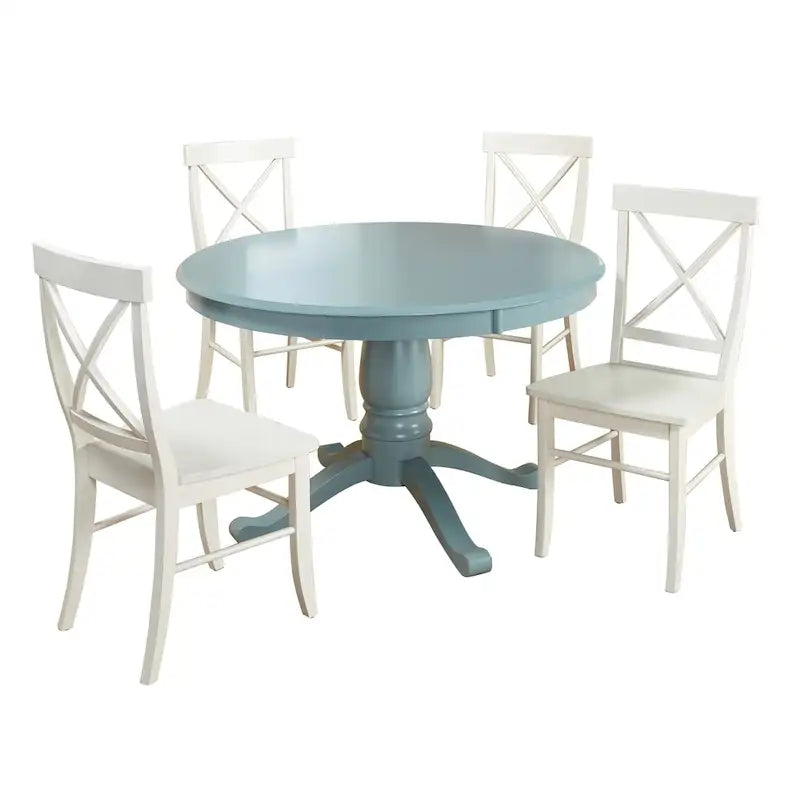 Table de salle à manger avec piédestal Arianna et chaises (5 pièces)