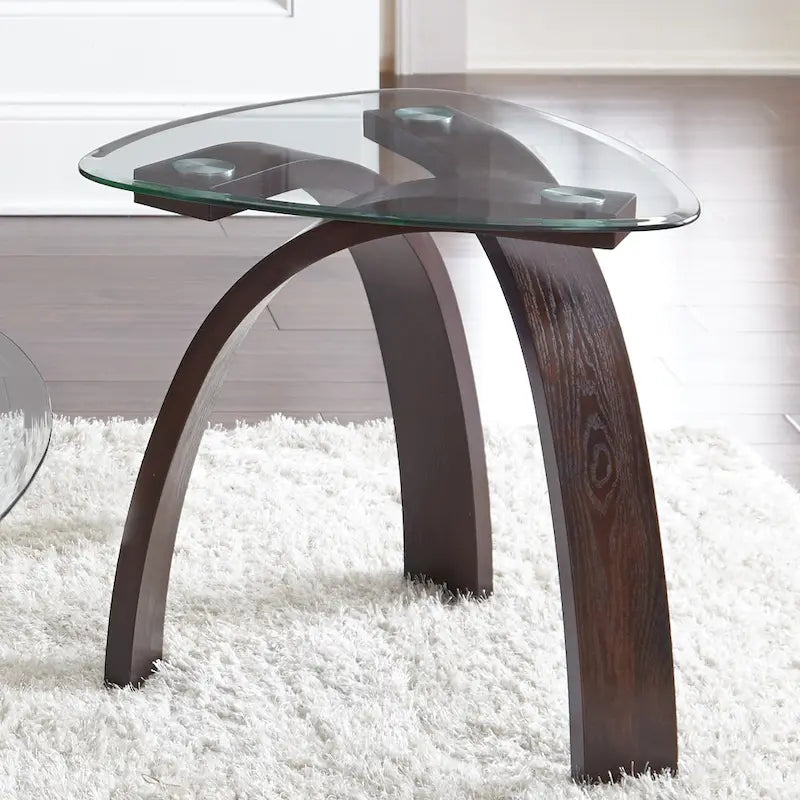 Table d'appoint Perrin contemporaine à plateau en verre (3 pièces)