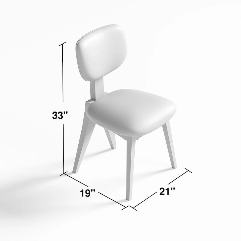 Chaise de salle à manger en bois massif avec bords incurvés sécurisés pour les enfants, style minimaliste