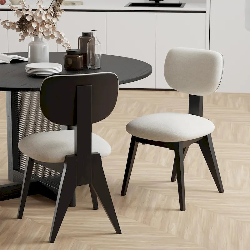 Chaise de salle à manger en bois massif avec bords incurvés sécurisés pour les enfants, style minimaliste