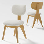 Chaise de salle à manger en bois massif avec bords incurvés sécurisés pour les enfants, style minimaliste