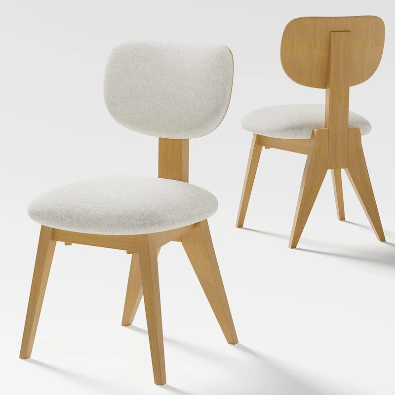 Chaise de salle à manger en bois massif avec bords incurvés sécurisés pour les enfants, style minimaliste