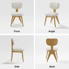 Chaise de salle à manger en bois massif avec bords incurvés sécurisés pour les enfants, style minimaliste