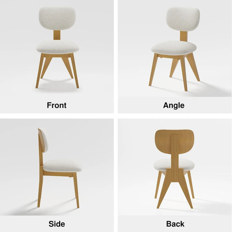 Chaise de salle à manger en bois massif avec bords incurvés sécurisés pour les enfants, style minimaliste