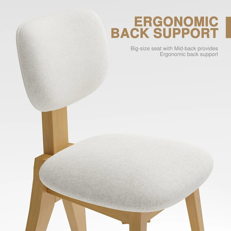 Chaise de salle à manger en bois massif avec bords incurvés sécurisés pour les enfants, style minimaliste