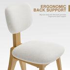 Chaise de salle à manger en bois massif avec bords incurvés sécurisés pour les enfants, style minimaliste
