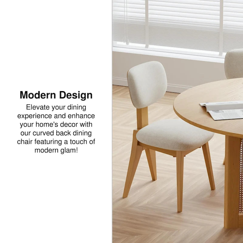 Chaise de salle à manger en bois massif avec bords incurvés sécurisés pour les enfants, style minimaliste