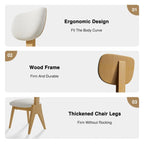 Chaise de salle à manger en bois massif avec bords incurvés sécurisés pour les enfants, style minimaliste