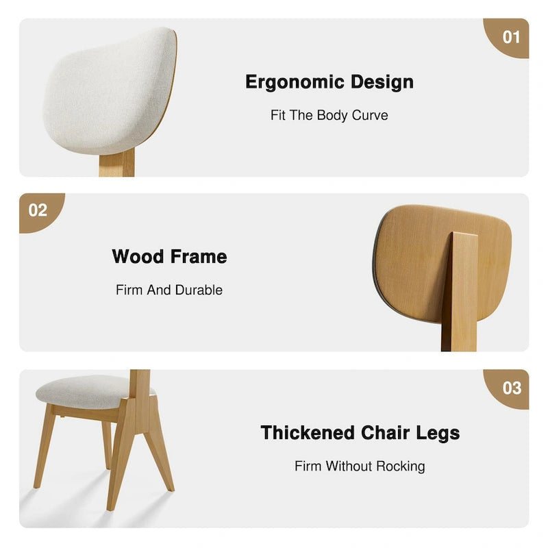 Chaise de salle à manger en bois massif avec bords incurvés sécurisés pour les enfants, style minimaliste