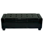 Banc de rangement ottoman Porch & Den Pickard en similicuir noir