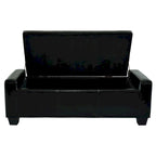 Banc de rangement ottoman Porch & Den Pickard en similicuir noir