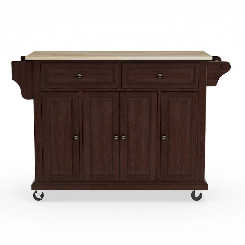 Desserte/îlot de cuisine Crosley en acajou massif – 45,7 P x 130,8 L x 91,4 H cm