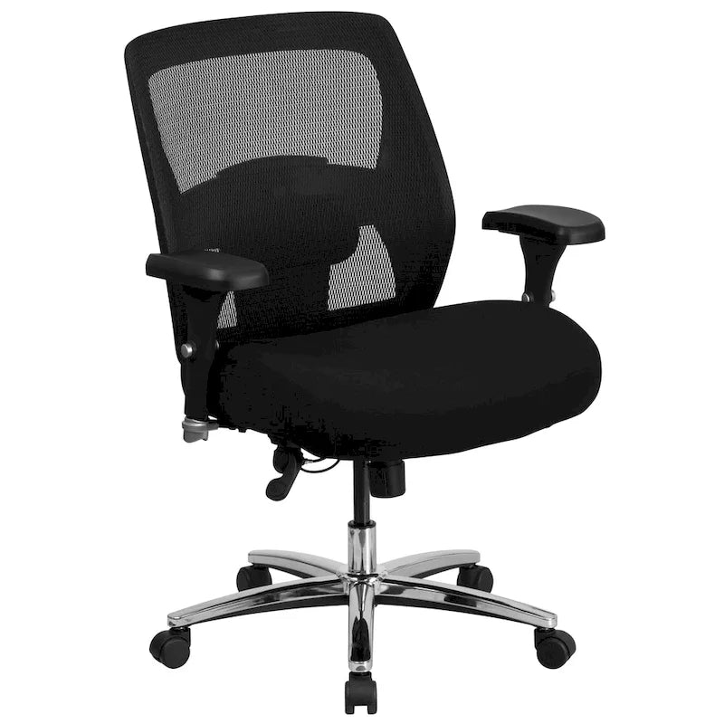 Fauteuil de bureau ergonomique en maille 24/7 pour usage intensif, grande taille, capacité 227 kg