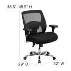 Fauteuil de bureau ergonomique en maille 24/7 pour usage intensif, grande taille, capacité 227 kg