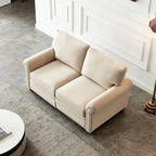 Canapé de rangement en tissu de lin (beige)