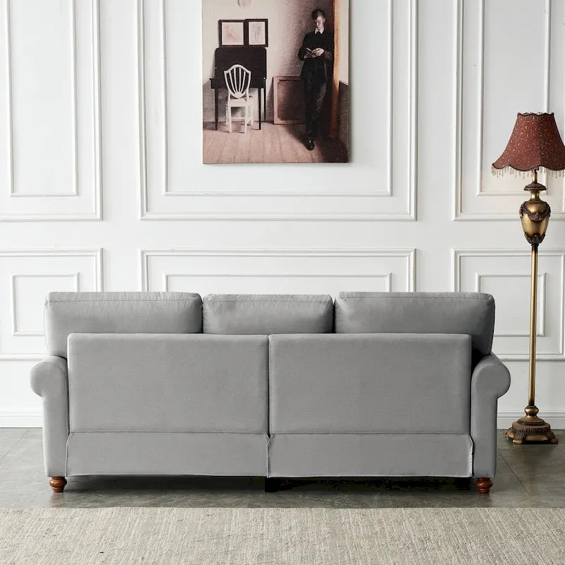 Canapé de rangement en tissu de lin (beige)