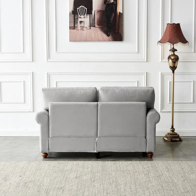 Canapé de rangement en tissu de lin (beige)