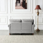 Canapé de rangement en tissu de lin (beige)