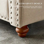 Canapé de rangement en tissu de lin (beige)