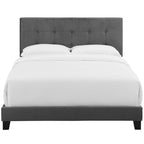 Lit Queen-size en velours rembourré Copper Grove Belimanastir