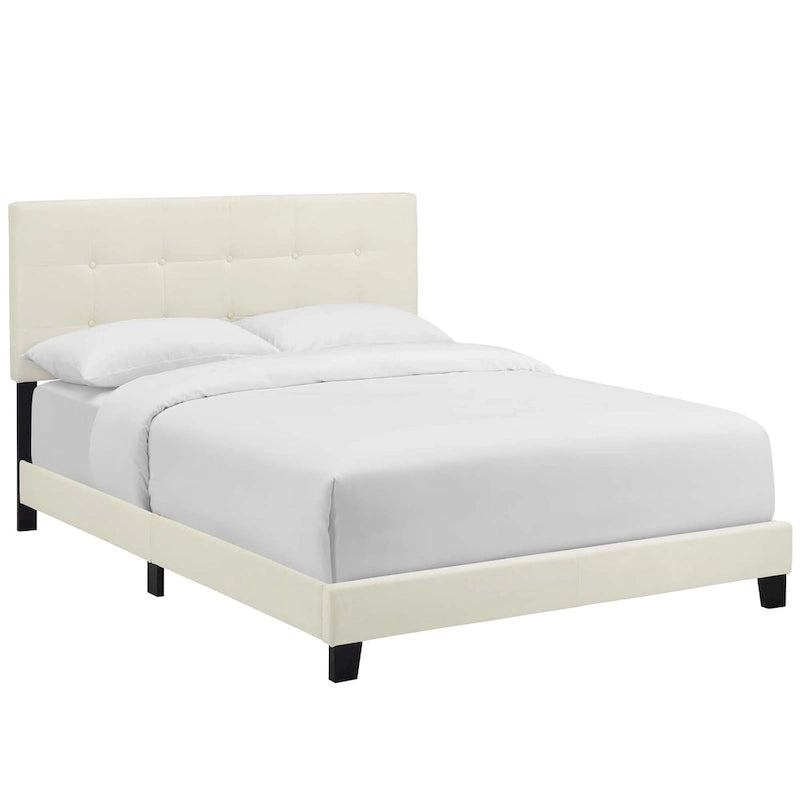 Lit Queen-size en velours rembourré Copper Grove Belimanastir