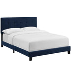 Lit Queen-size en velours rembourré Copper Grove Belimanastir
