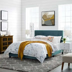 Lit Queen-size en velours rembourré Copper Grove Belimanastir