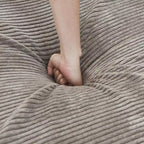 Canapé modulable en forme de L, revêtu de velours côtelé, avec méridienne, pouf et 3 coussins