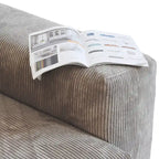 Canapé modulable en forme de L, revêtu de velours côtelé, avec méridienne, pouf et 3 coussins