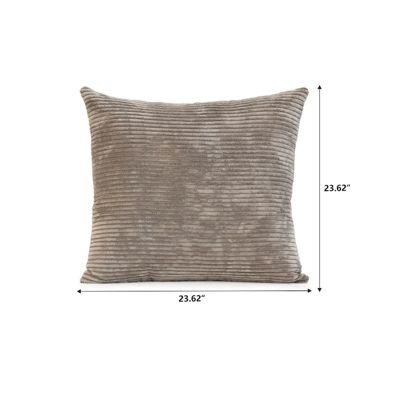 Canapé modulable en forme de L, revêtu de velours côtelé, avec méridienne, pouf et 3 coussins