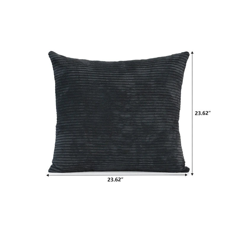 Canapé modulable en forme de L, revêtu de velours côtelé, avec méridienne, pouf et 3 coussins