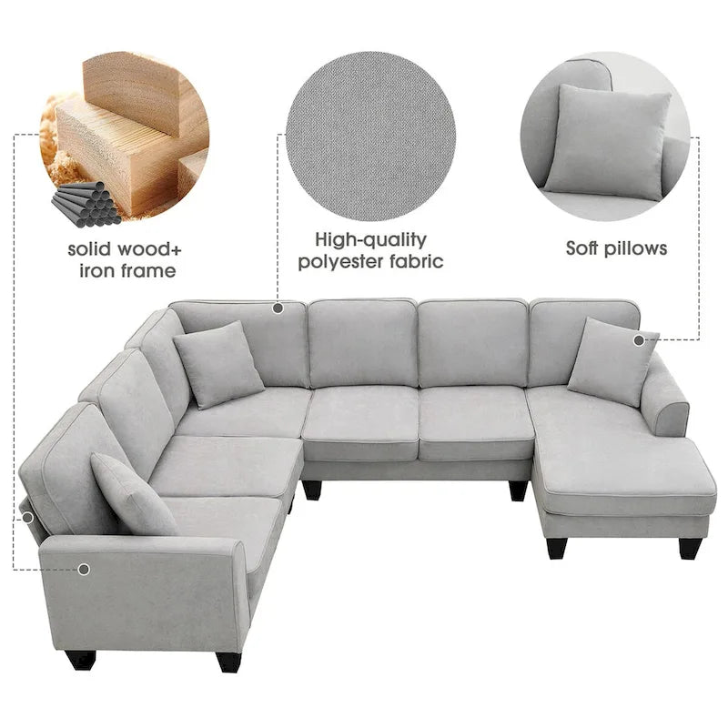 Canapé d'angle moderne en velours oversize 89*89, grand canapé en forme de L rembourré avec double coussins