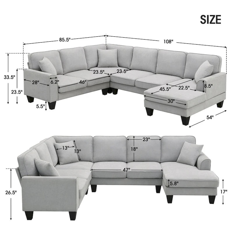 Canapé d'angle moderne en velours oversize 89*89, grand canapé en forme de L rembourré avec double coussins
