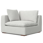 Canapé modulaire 3 places Marlee et pouf en tissu chenille velouté haute performance