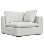 Canapé modulaire 3 places Marlee et pouf en tissu chenille velouté haute performance