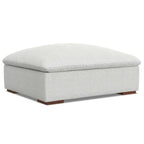 Canapé modulaire 3 places Marlee et pouf en tissu chenille velouté haute performance