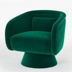 Fauteuil baril pivotant clouté