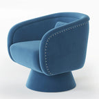 Fauteuil baril pivotant clouté