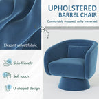 Fauteuil baril pivotant clouté