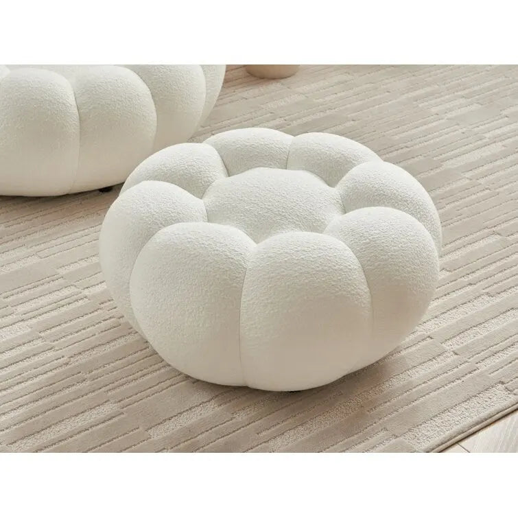 Fauteuil d'appoint et ottoman rembourrés en tissu 3D Tristica