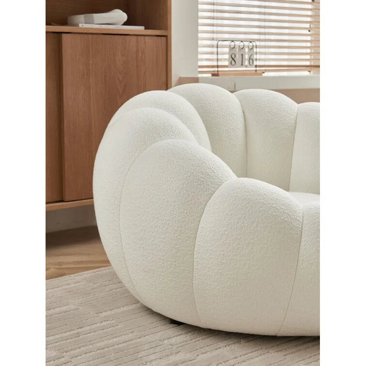 Fauteuil d'appoint et ottoman rembourrés en tissu 3D Tristica