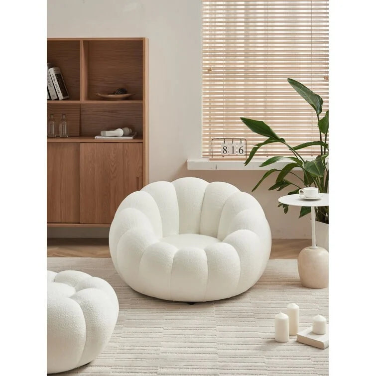 Fauteuil d'appoint et ottoman rembourrés en tissu 3D Tristica
