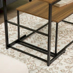 Table basse industrielle avec cadre en métal et patins réglables
