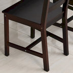 Ensemble de salle à manger 5 pièces, table et chaises de cuisine en bois pour coin repas, coin petit-déjeuner, brun châtaigne