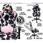 Chaise de jeu réglable Fun Cow Print Luxx Series