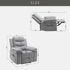 Fauteuil inclinable électrique GEITIN avec fonction de massage réglable et système de chauffage