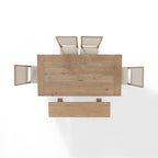 Ensemble de salle à manger rustique 6 pièces avec table à tréteaux, 4 chaises et banc, marron rustique