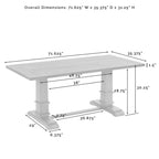 Ensemble de salle à manger rustique 6 pièces avec table à tréteaux, 4 chaises et banc, marron rustique